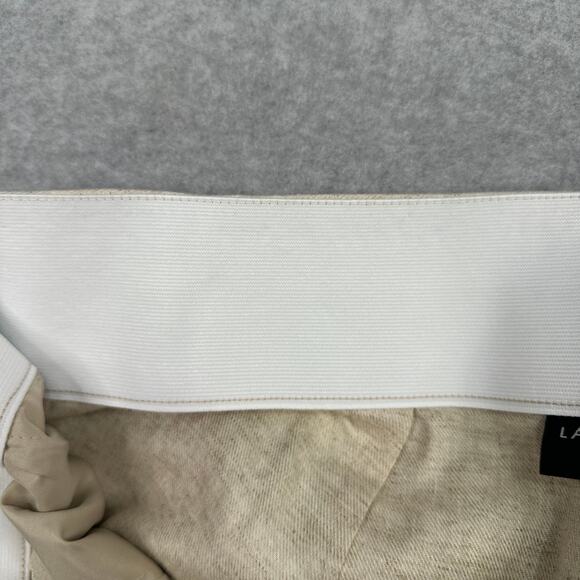 Lane Bryant Soft Linen Blend City Shorts WMNS 22 Tan High-Rise Pleated Neutrals - Picture 5 of 10